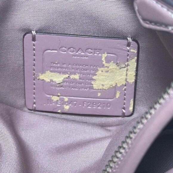 COACH Signature Zip File Crossbody F29210 Dark Brown Pink Beige PVC Leather - Picture 8 of 8